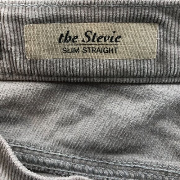 Adriano Goldschmied Womens Corduroy Pants Size 27R Stevie Slim Straight Gray - Picture 9 of 16